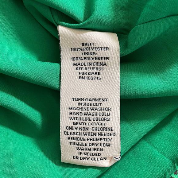 NANETTE LEPORE Women's Pleated Animal Print Smocked Mock Neck Midi Dress Green - Picture 11 of 12